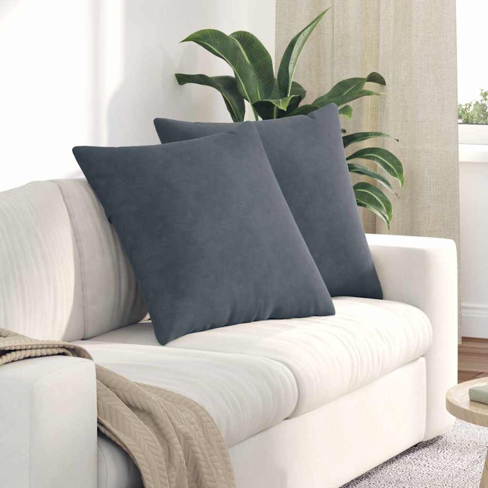 vidaXL Μαξιλάρι Καναπέ 2 pcs Σκούρο Γκρι 80 x 80 cm
