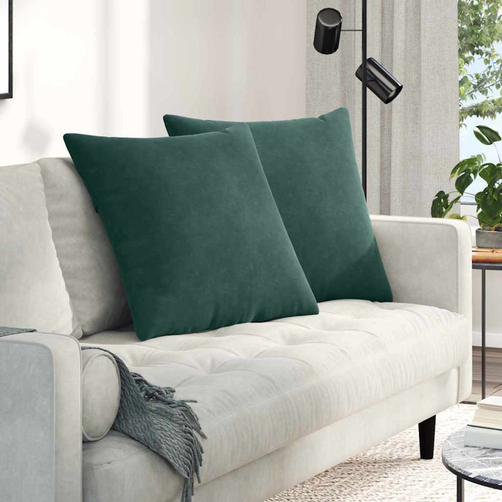 vidaXL Μαξιλάρι Καναπέ 2 pcs Σκούρο Πράσινο 80 x 80 cm