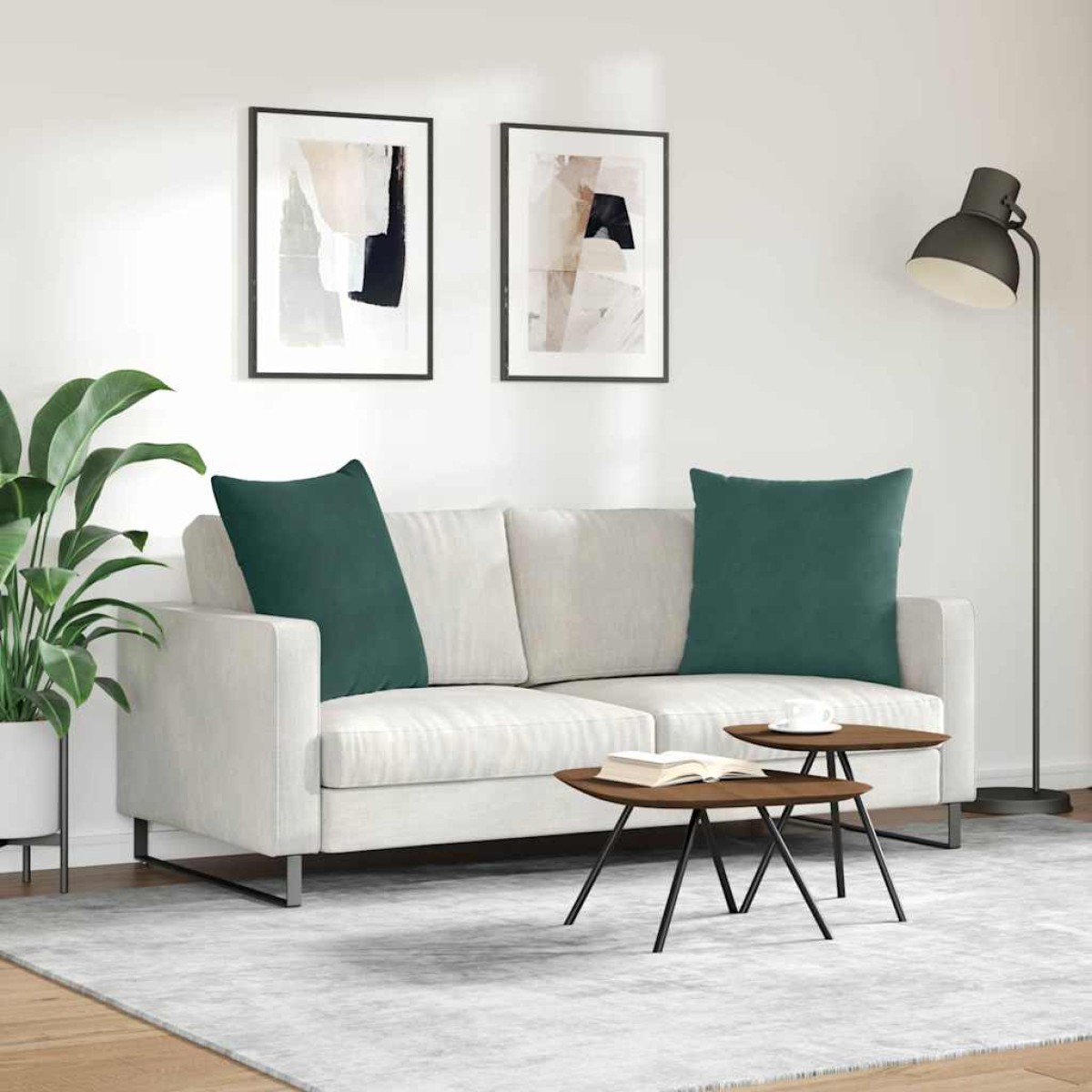 vidaXL Μαξιλάρι Καναπέ 2 pcs Σκούρο Πράσινο 80 x 80 cm