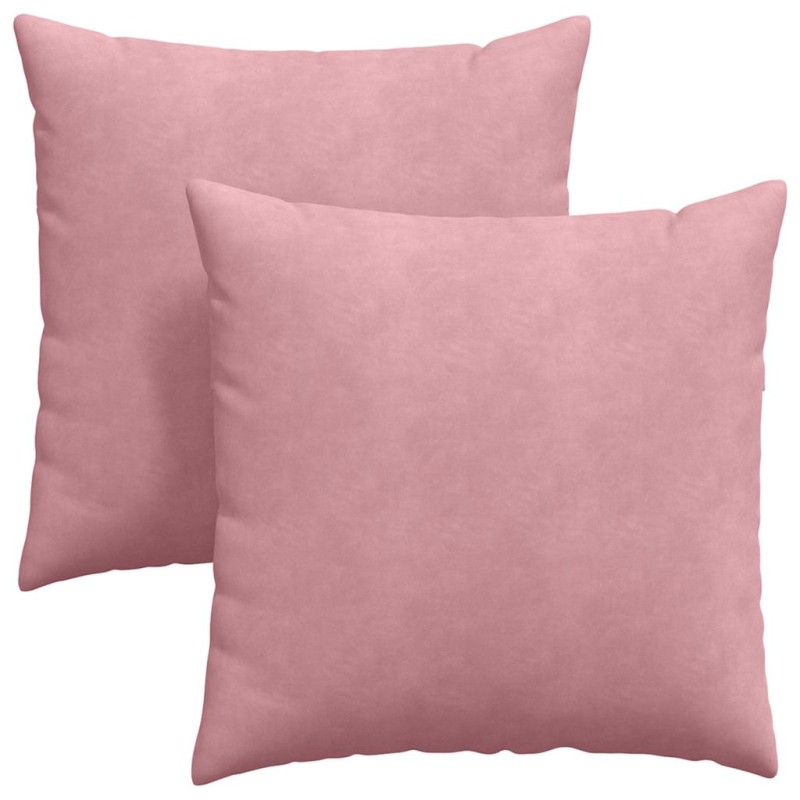vidaXL Μαξιλάρι Καναπέ 2 pcs Ροζ 80 x 80 cm Υφασμάτινο Κορντουρά