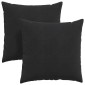 vidaXL Μαξιλάρι Καναπέ 2 pcs Μαύρο 80 x 80 cm Υφασμάτινο Κορντουρά