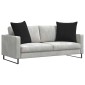 vidaXL Μαξιλάρι Καναπέ 2 pcs Μαύρο 80 x 80 cm Υφασμάτινο Κορντουρά