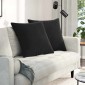 vidaXL Μαξιλάρι Καναπέ 2 pcs Μαύρο 80 x 80 cm Υφασμάτινο Κορντουρά