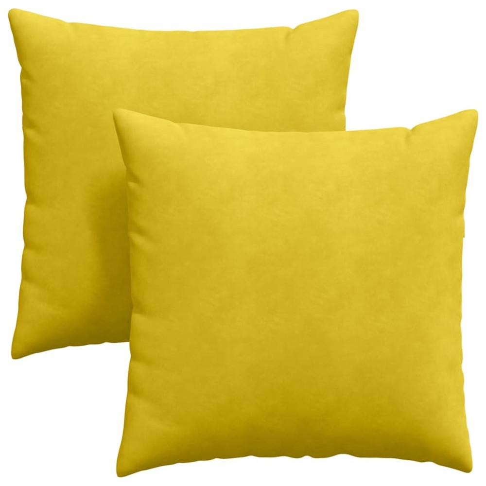 vidaXL Μαξιλάρι Καναπέ 2 pcs Κίτρινο 80 x 80 cm Υφασμάτινο Κορντουρά