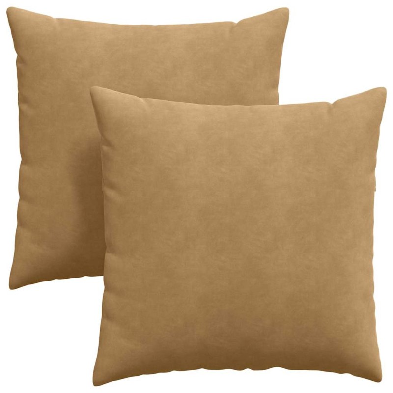 vidaXL Μαξιλάρι Καναπέ 2 pcs Καφέ 80 x 80 cm Υφασμάτινο Κορντουρά