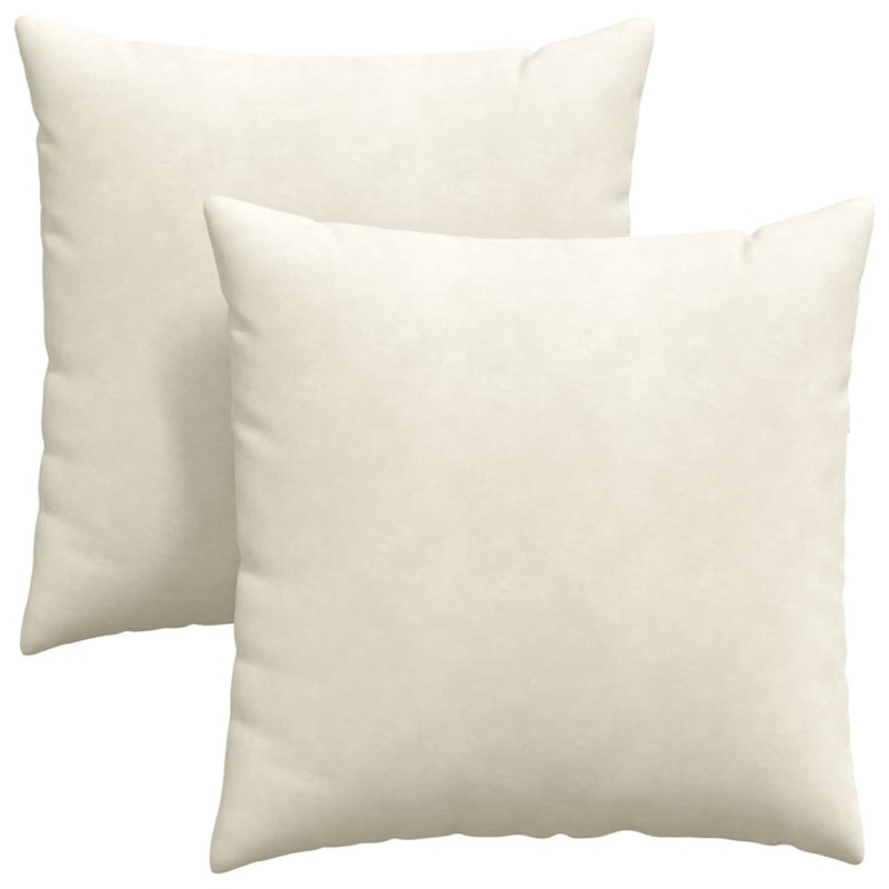 vidaXL Μαξιλάρι Καναπέ 2 pcs Κρεμ 80 x 80 cm Υφασμάτινο Κορντουρά
