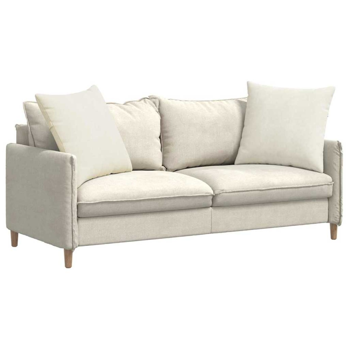 vidaXL Μαξιλάρι Καναπέ 2 pcs Κρεμ 80 x 80 cm Υφασμάτινο Κορντουρά