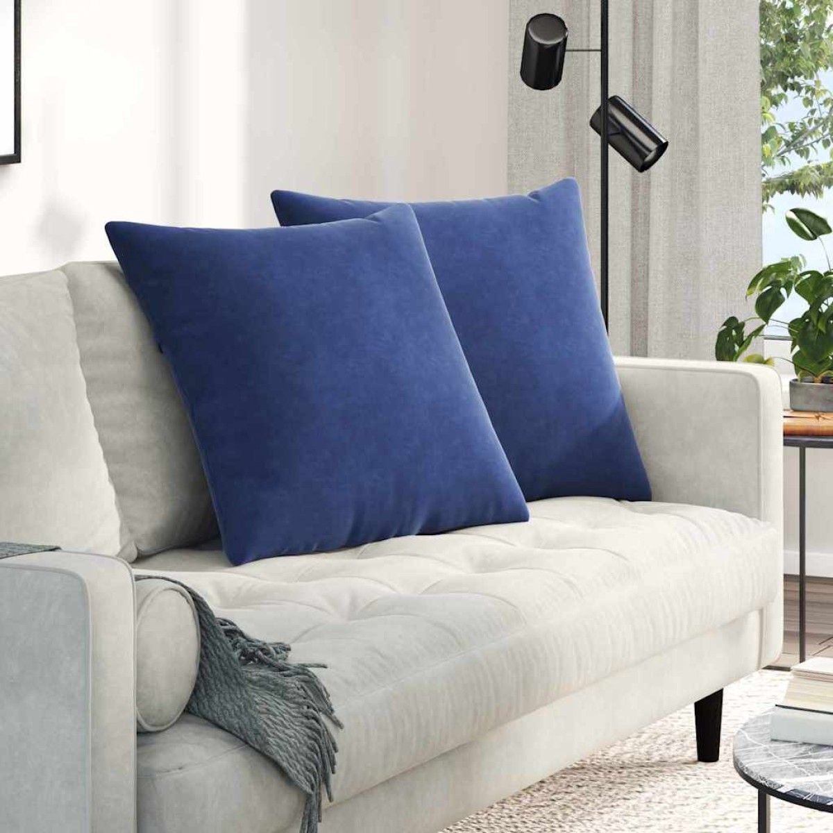 vidaXL Μαξιλάρι Καναπέ 2 pcs Μπλε Αστυνομίας 80 x 80 cm