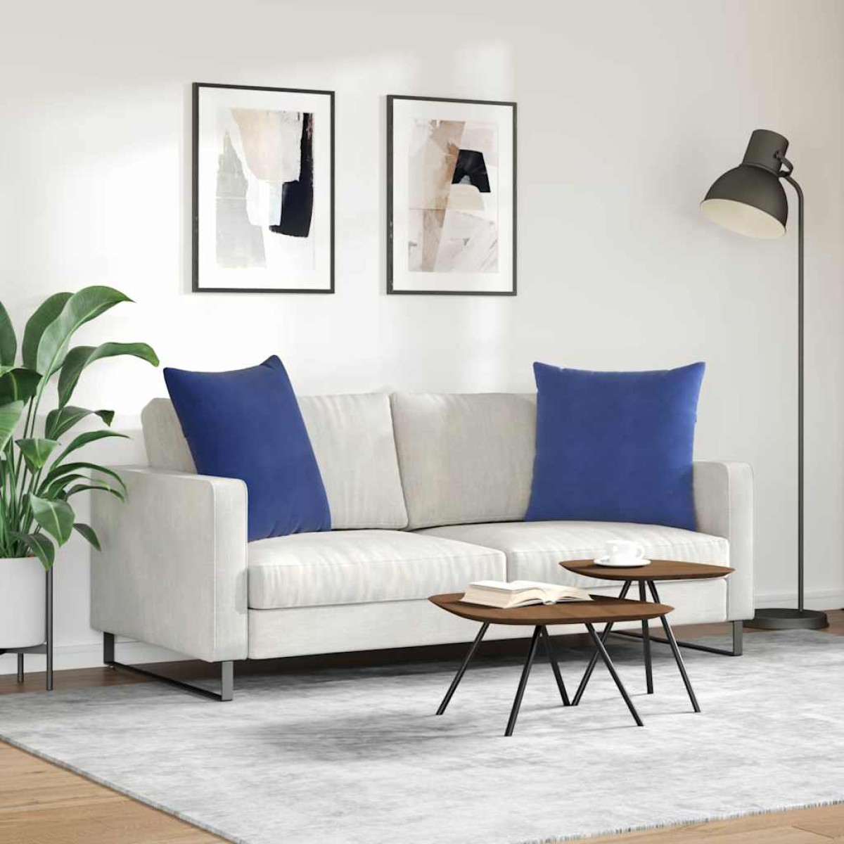 vidaXL Μαξιλάρι Καναπέ 2 pcs Μπλε Αστυνομίας 80 x 80 cm