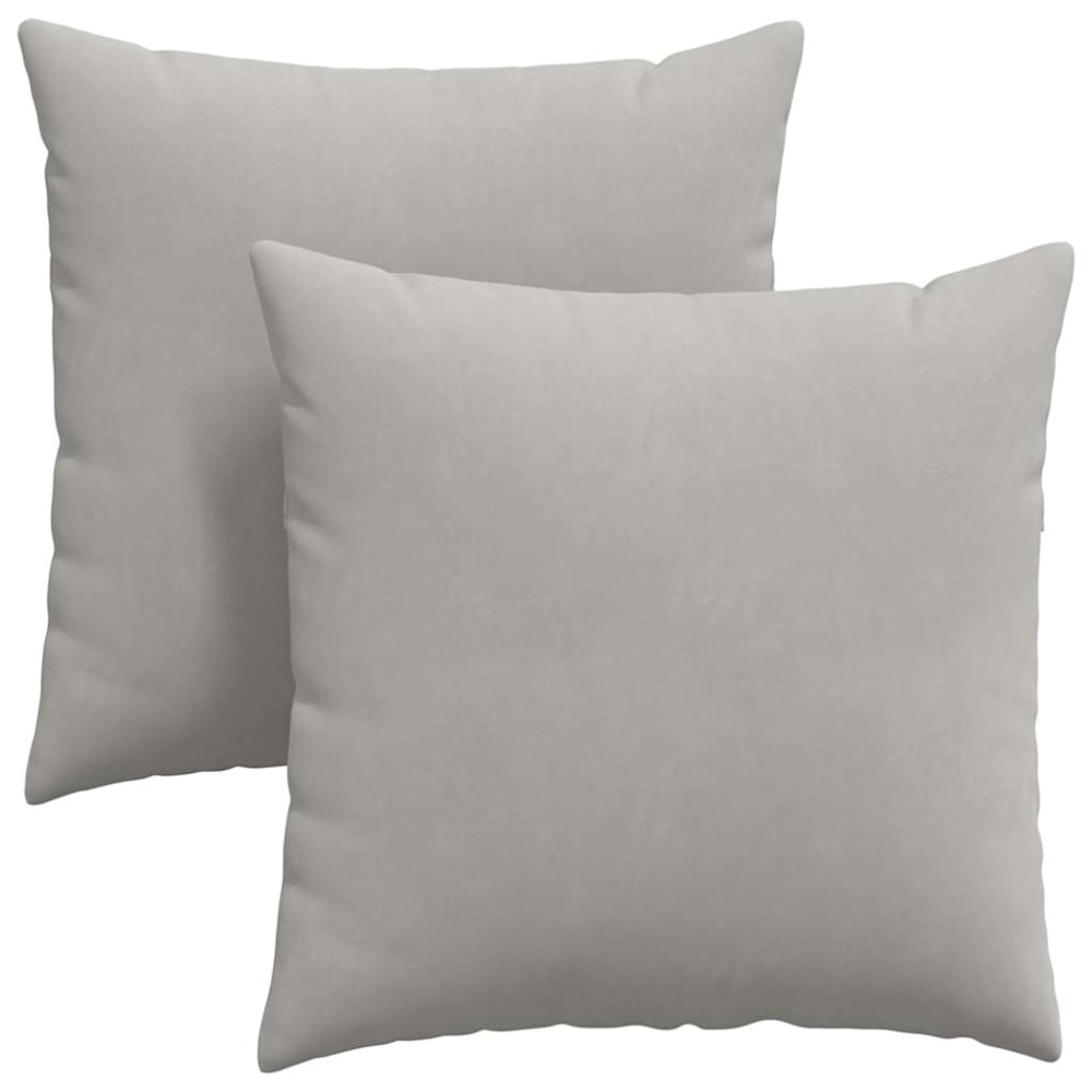 vidaXL Μαξιλάρι Καναπέ 2 pcs Ανοιχτό γκρι 80 x 80 cm ύφασμα