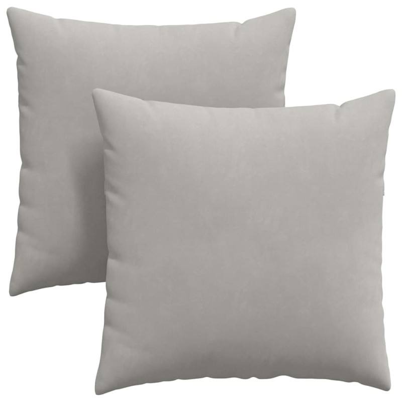vidaXL Μαξιλάρι Καναπέ 2 pcs Ανοιχτό γκρι 80 x 80 cm ύφασμα