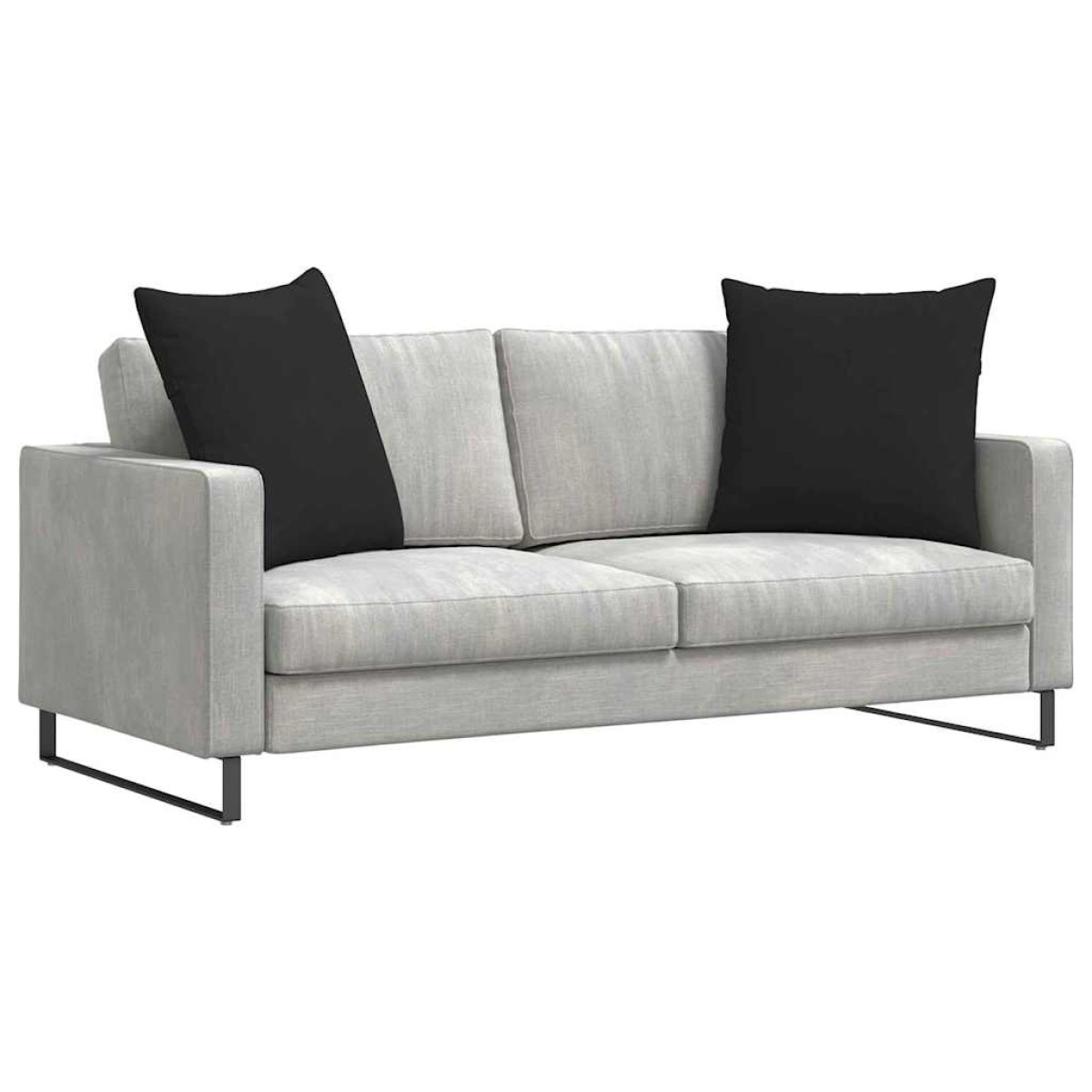 vidaXL Μαξιλάρι Καναπέ 2 pcs Μαύρο 80 x 80 cm ύφασμα