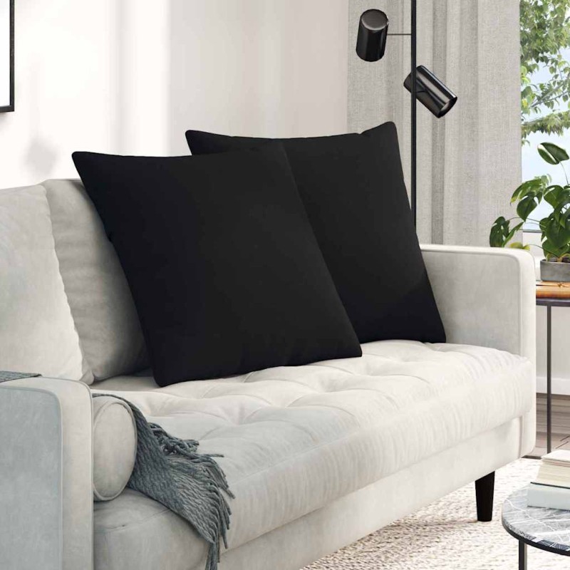 vidaXL Μαξιλάρι Καναπέ 2 pcs Μαύρο 80 x 80 cm ύφασμα