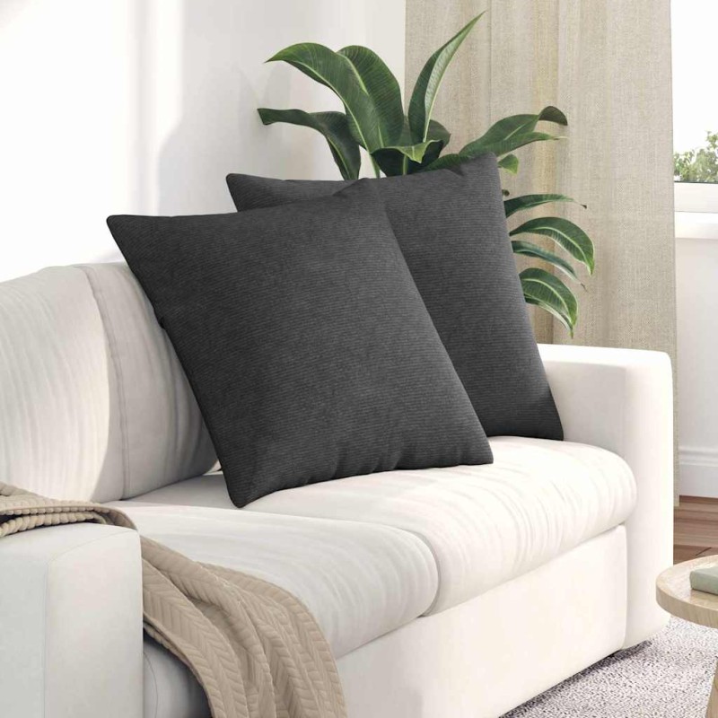 vidaXL Μαξιλάρι Καναπέ 2 pcs Σκούρο Γκρι 80 x 80 cm