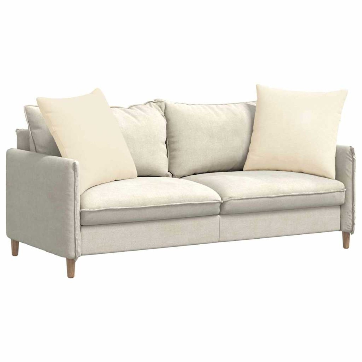 vidaXL Μαξιλάρι Καναπέ 2 pcs Κρεμ 80 x 80 cm Υφασμάτινο Κορντουρά