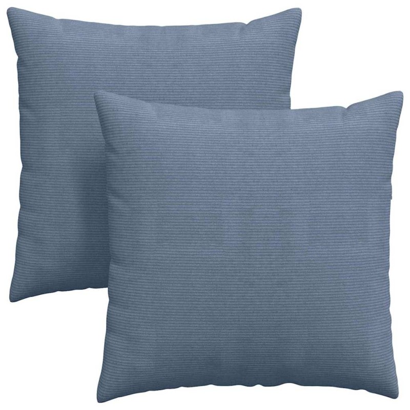 vidaXL Μαξιλάρι Καναπέ 2 pcs Μπλε 80 x 80 cm Υφασμάτινο Κορντουρά