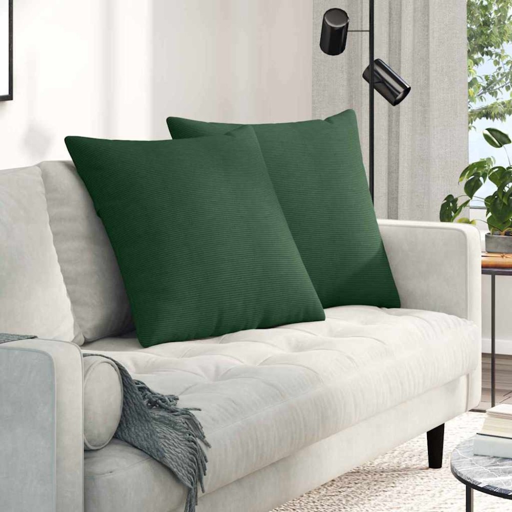 vidaXL Μαξιλάρι Καναπέ 2 pcs Σκούρο Πράσινο 80 x 80 cm