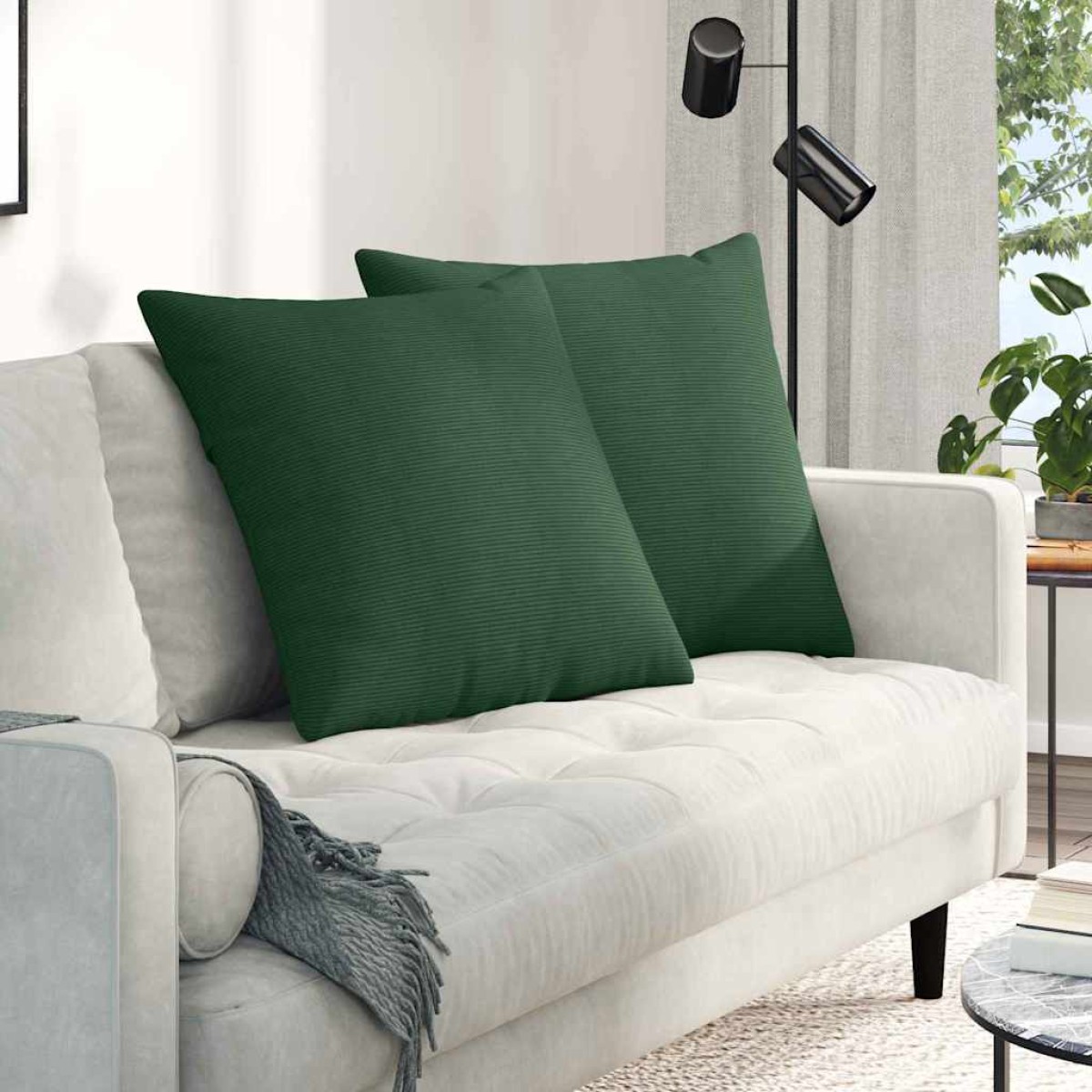 vidaXL Μαξιλάρι Καναπέ 2 pcs Σκούρο Πράσινο 80 x 80 cm
