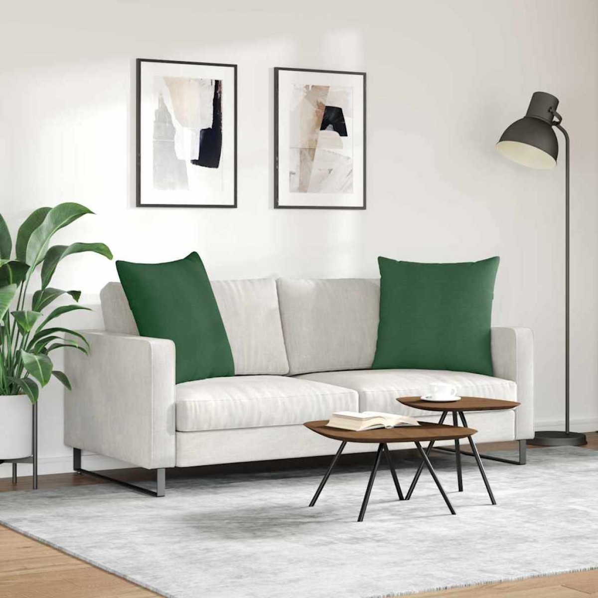 vidaXL Μαξιλάρι Καναπέ 2 pcs Σκούρο Πράσινο 80 x 80 cm