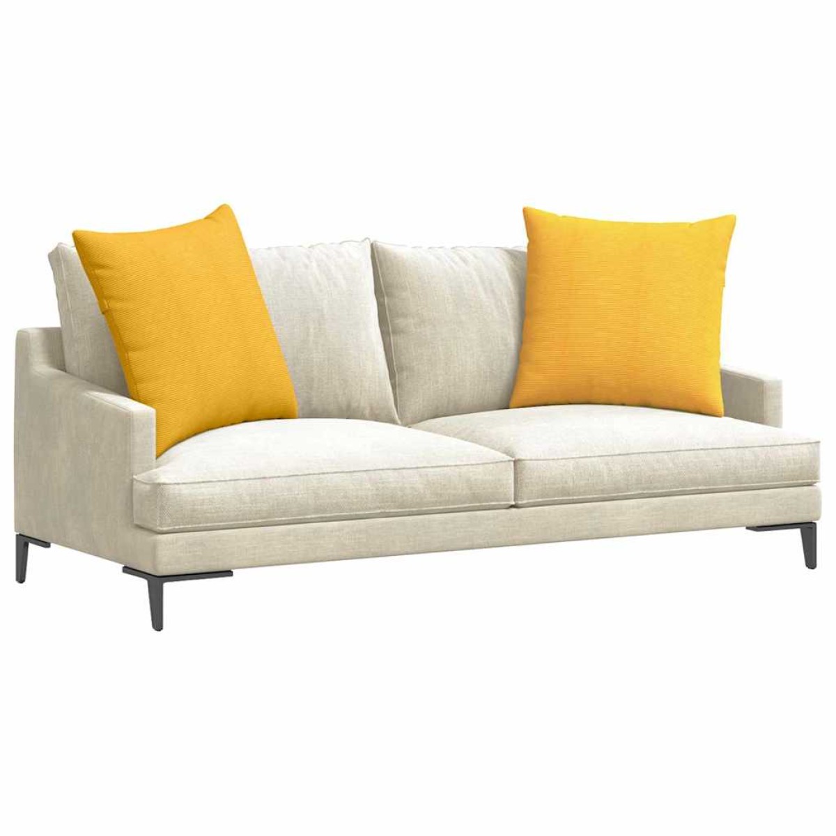 vidaXL Μαξιλάρι Καναπέ 2 pcs Απαλό Κίτρινο 80 x 80 cm