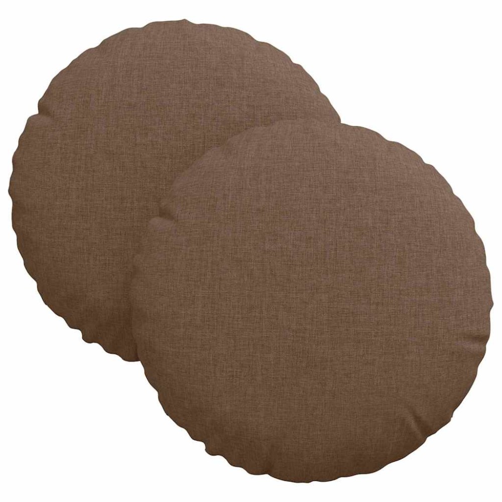 vidaXL Μαξιλάρια καθισμάτων 2 pcs ύφασμα Καφέ Ø30 x 13 εκ