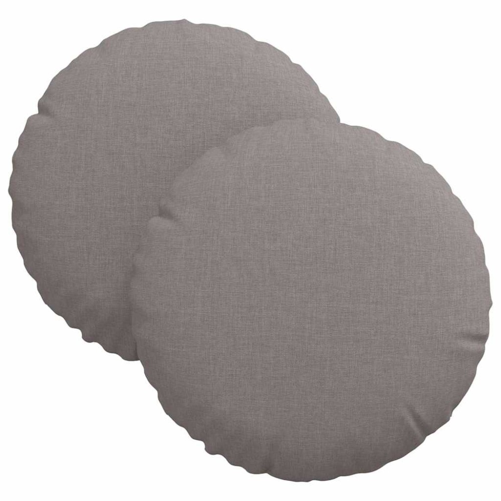 vidaXL Μαξιλάρια καθισμάτων 2 pcs ύφασμα Taupe Ø30 x 13 εκ
