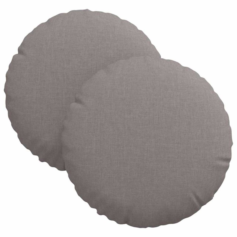 vidaXL Μαξιλάρια καθισμάτων 2 τμχ. ύφασμα Taupe Ø30 x 13 εκ