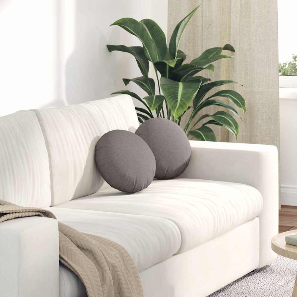 vidaXL Μαξιλάρια καθισμάτων 2 pcs ύφασμα Taupe Ø30 x 13 εκ