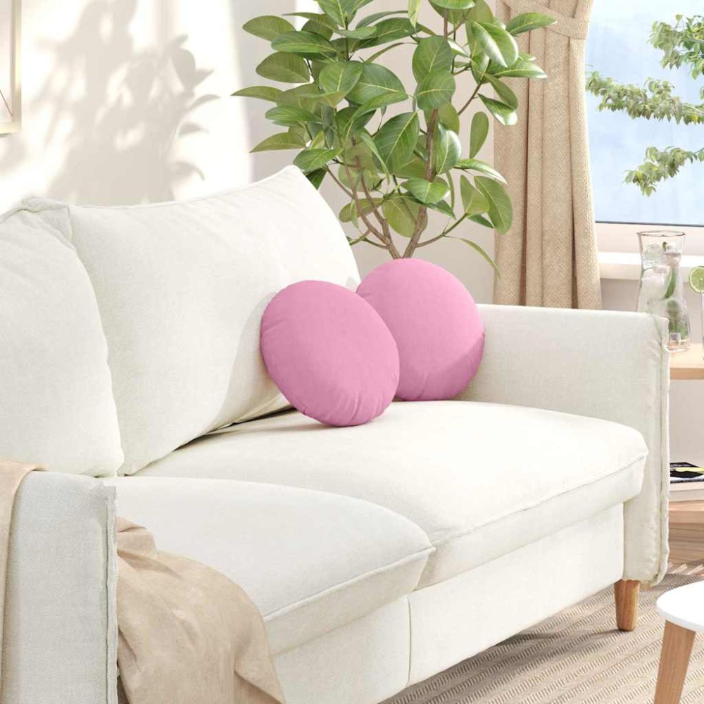 vidaXL Μαξιλάρια καθισμάτων 2 pcs ύφασμα Ροζ Ø30 x 13 εκ