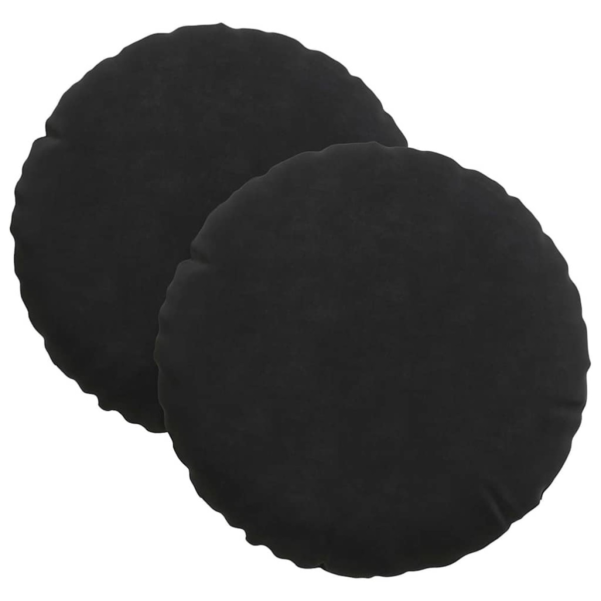 vidaXL Μαξιλάρια καθισμάτων 2 τμχ. Βελούδο Μαύρο Ø30 x 13 εκ