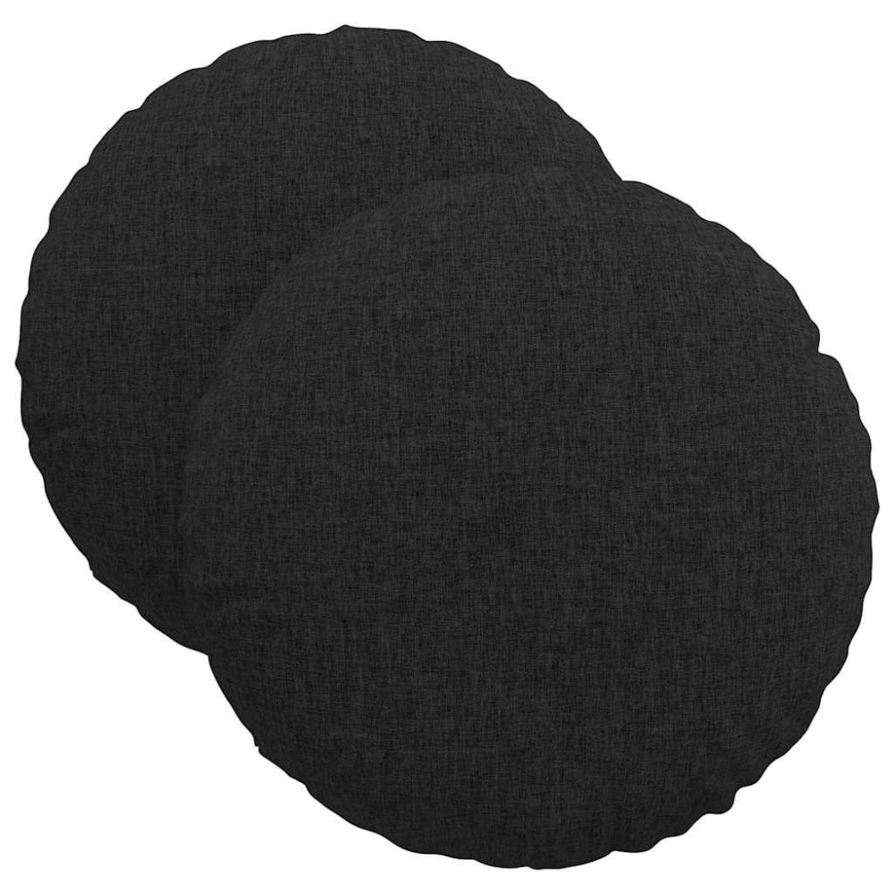 vidaXL Μαξιλάρια καθισμάτων 2 pcs ύφασμα Μαύρο Ø40 x 13 εκ