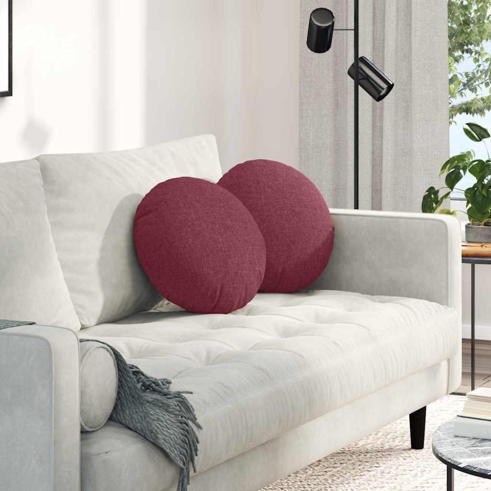 vidaXL Μαξιλάρια καθισμάτων 2 pcs ύφασμα Κόκκινο Ø40 x 13 εκ