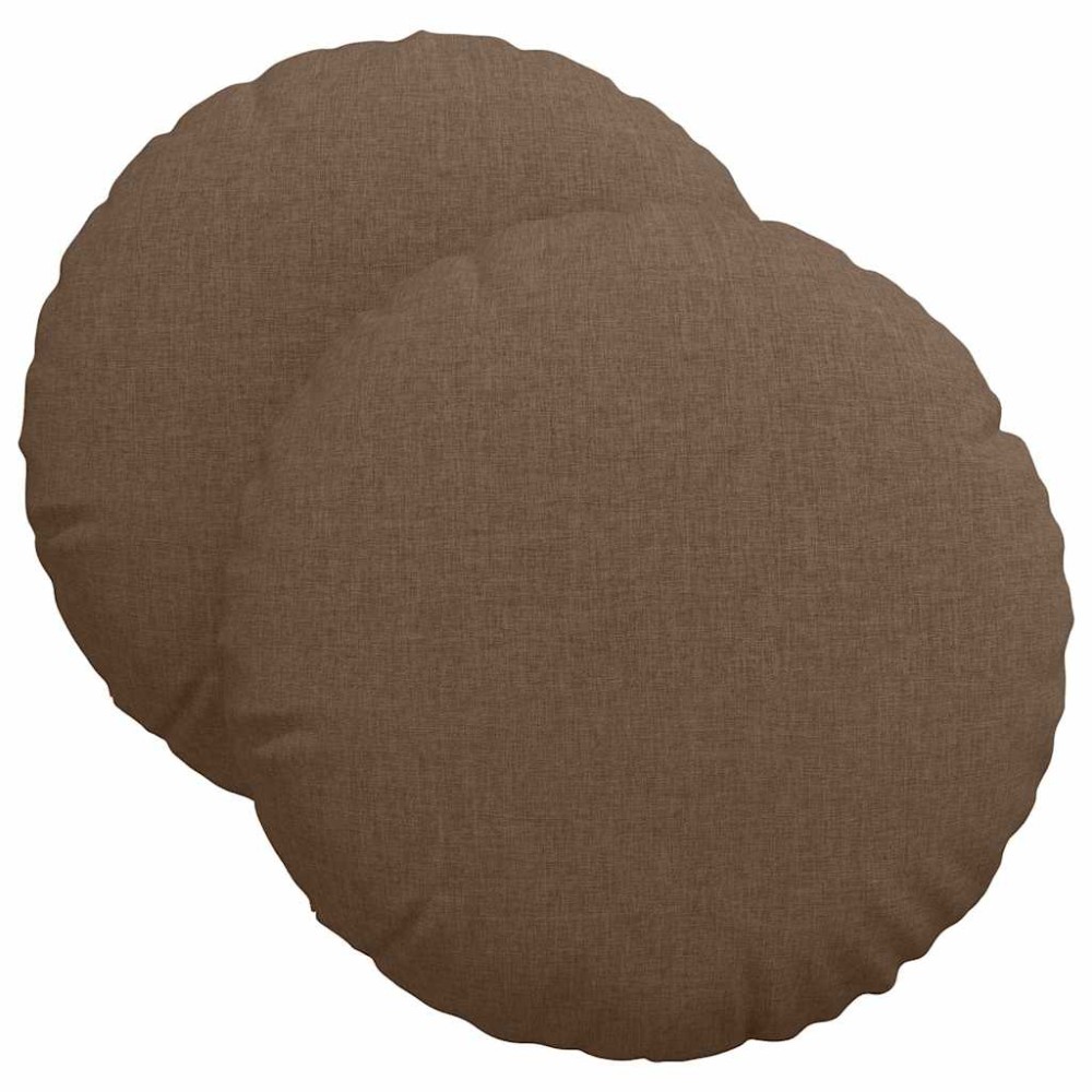 vidaXL Μαξιλάρια καθισμάτων 2 pcs ύφασμα Καφέ Ø40 x 13 εκ