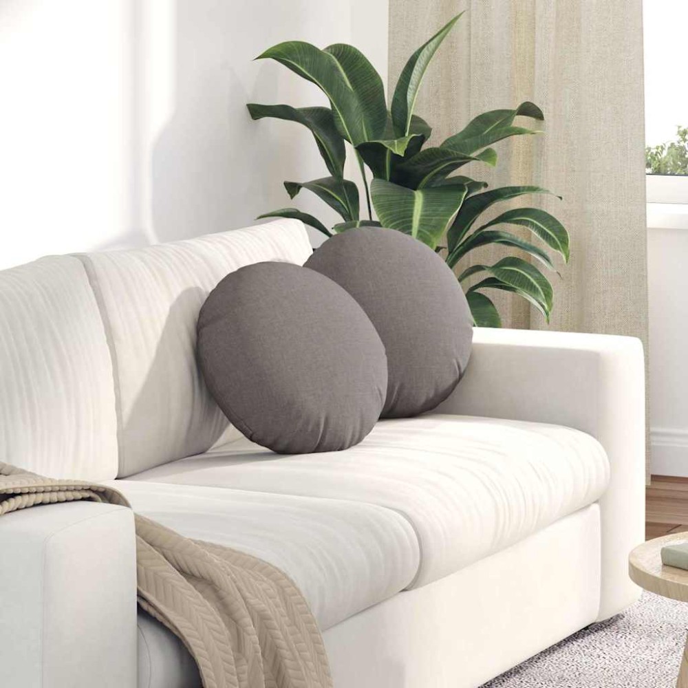 vidaXL Μαξιλάρια καθισμάτων 2 pcs ύφασμα Taupe Ø40 x 13 εκ
