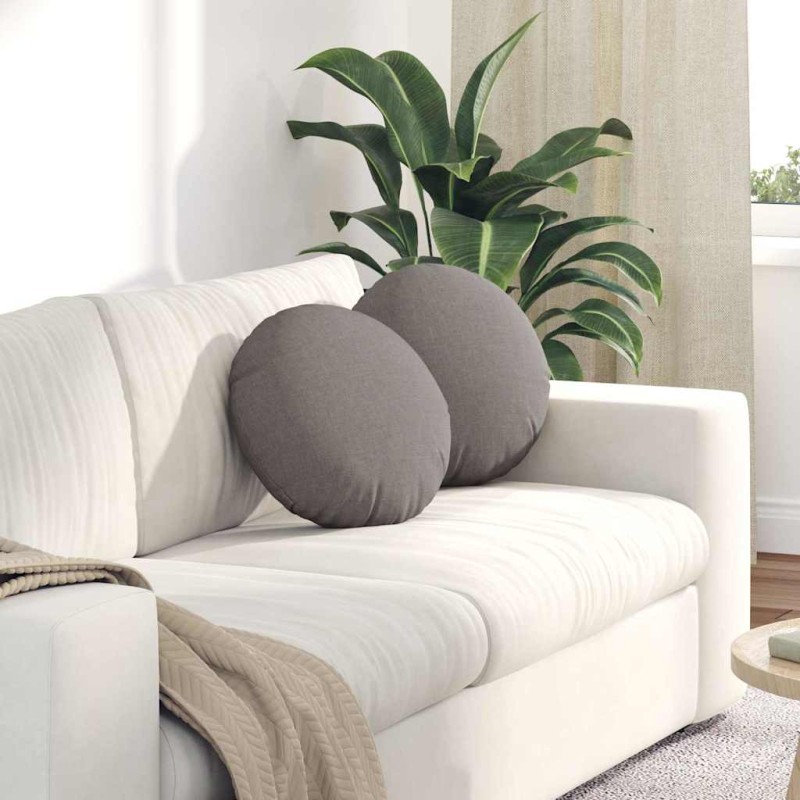 vidaXL Μαξιλάρια καθισμάτων 2 τμχ. ύφασμα Taupe Ø40 x 13 εκ