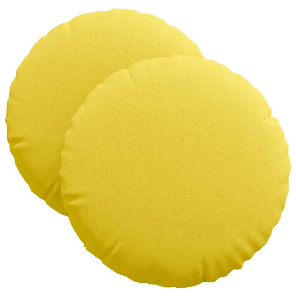 vidaXL Μαξιλάρια καθισμάτων 2 pcs ύφασμα Απαλό Κίτρινο Ø40 x 13 εκ