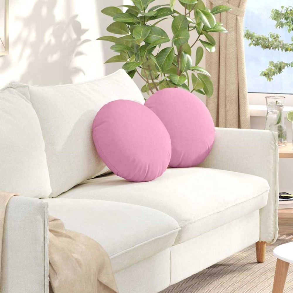 vidaXL Μαξιλάρια καθισμάτων 2 pcs ύφασμα Ροζ Ø40 x 13 εκ