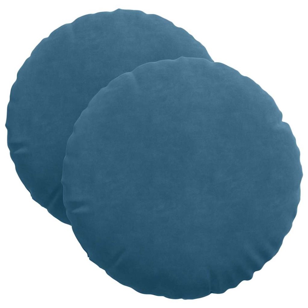 vidaXL Μαξιλάρια καθισμάτων 2 pcs Μπλε Ø 40 x 13 εκ. Βελούδο