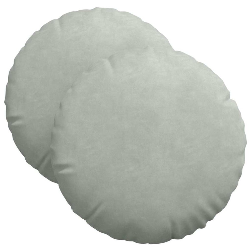 vidaXL Μαξιλάρια καθισμάτων 2 pcs Ανοιχτό γκρι Ø 40 x 13 εκ. Βελούδο