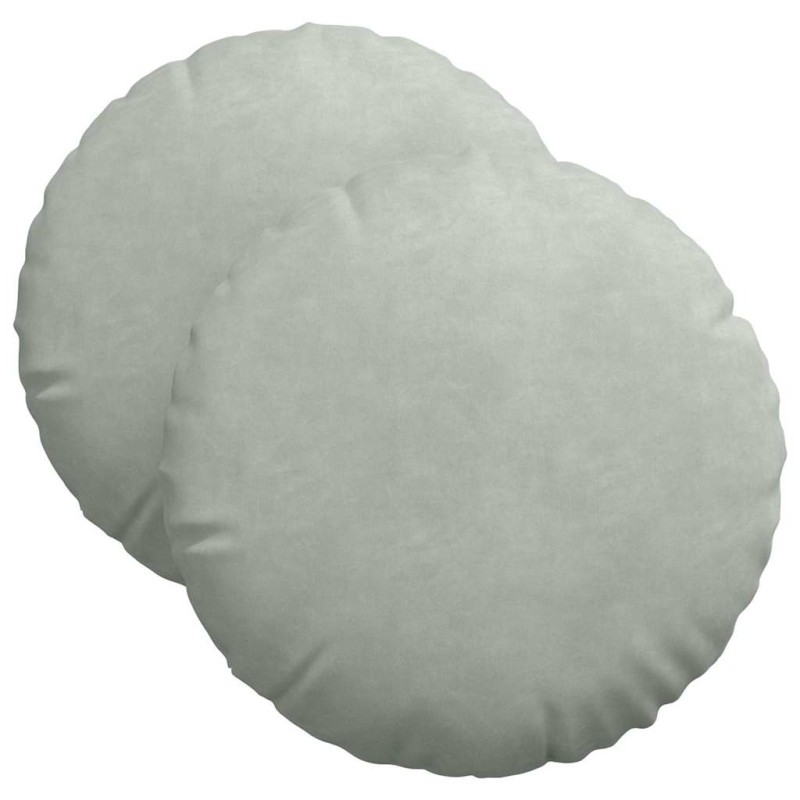 vidaXL Μαξιλάρια καθισμάτων 2 pcs Ανοιχτό γκρι Ø 40 x 13 εκ. Βελούδο