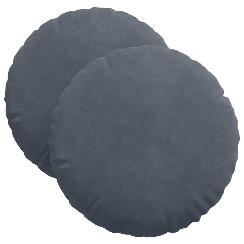 vidaXL Μαξιλάρια καθισμάτων 2 pcs Σκούρο Γκρι Ø 40 x 13 εκ. Βελούδο