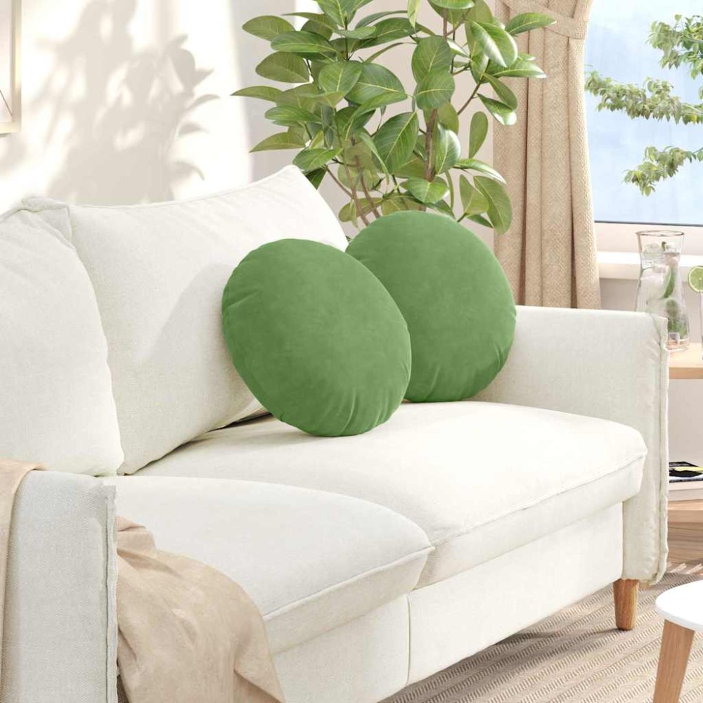vidaXL Μαξιλάρια καθισμάτων 2 pcs Ανοιχτό Πράσινο Ø 40 x 13 εκ.