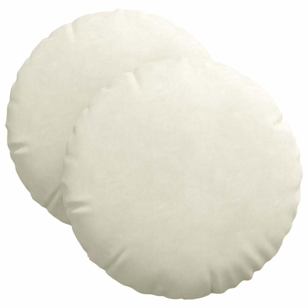 vidaXL Μαξιλάρια καθισμάτων 2 pcs Κρεμ Ø 40 x 13 εκ. Βελούδο