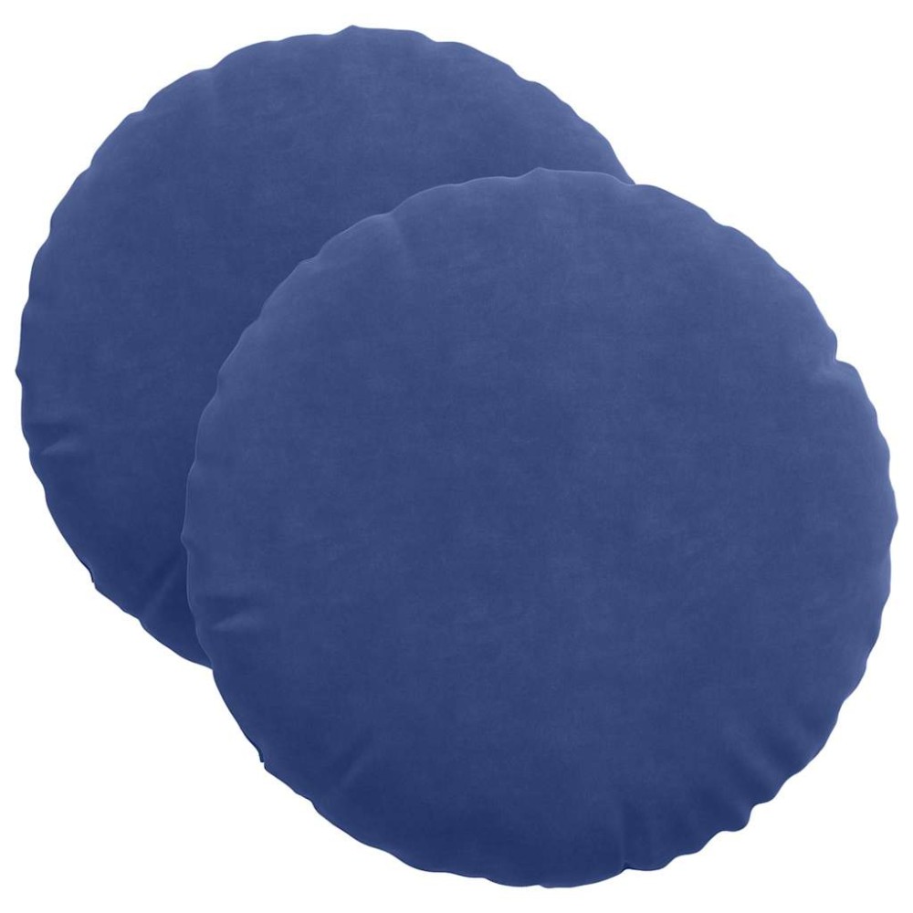 vidaXL Μαξιλάρια καθισμάτων 2 pcs Μπλε Αστυνομίας Ø 40 x 13 εκ.