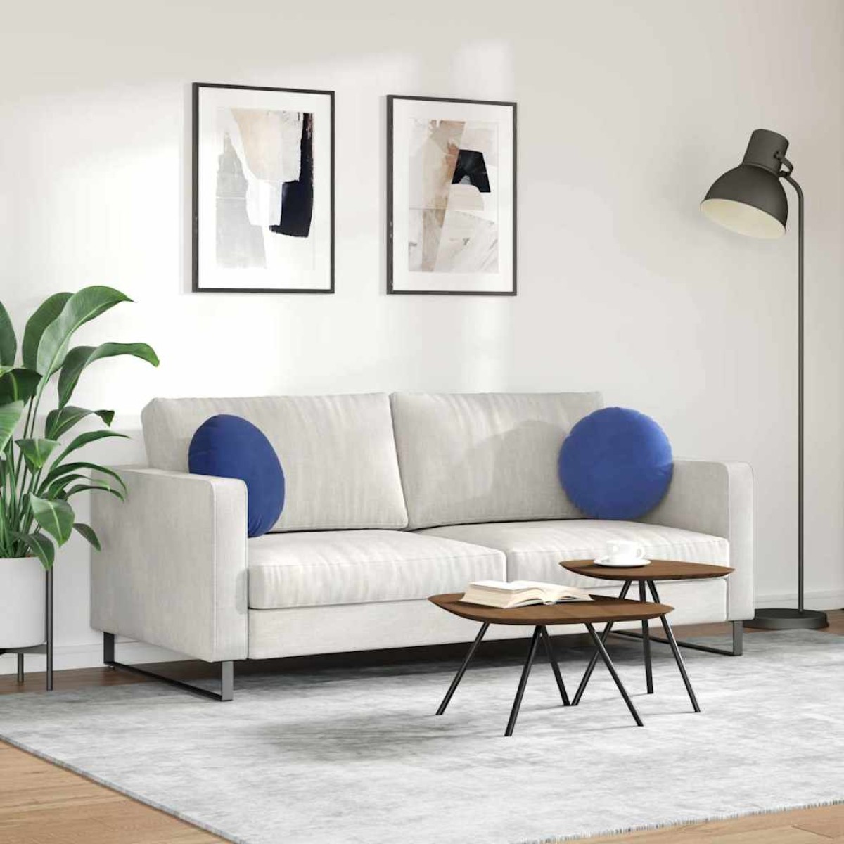 vidaXL Μαξιλάρια καθισμάτων 2 pcs Μπλε Αστυνομίας Ø 40 x 13 εκ.