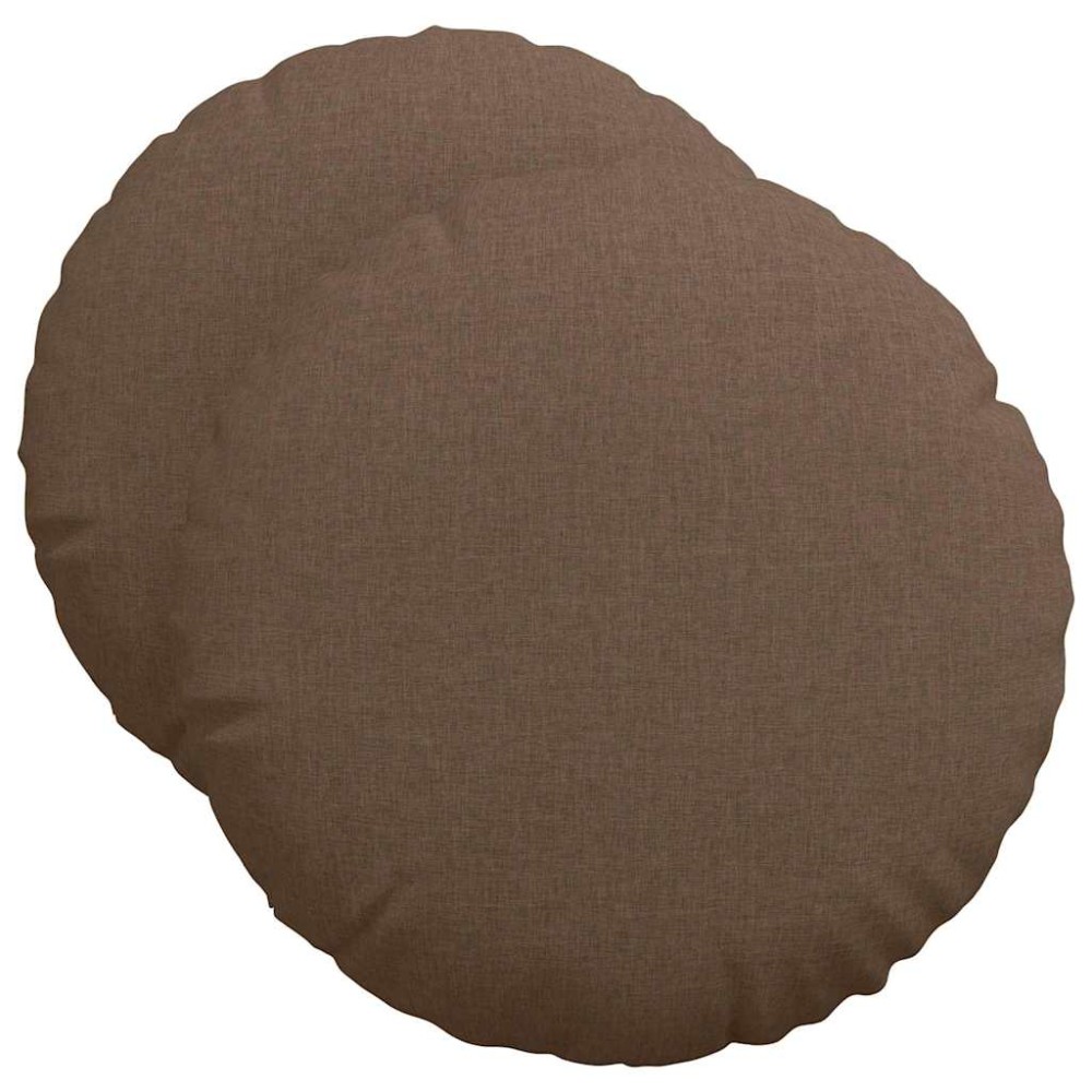 vidaXL Μαξιλάρια καθισμάτων 2 pcs ύφασμα Καφέ Ø50 x 19 εκ