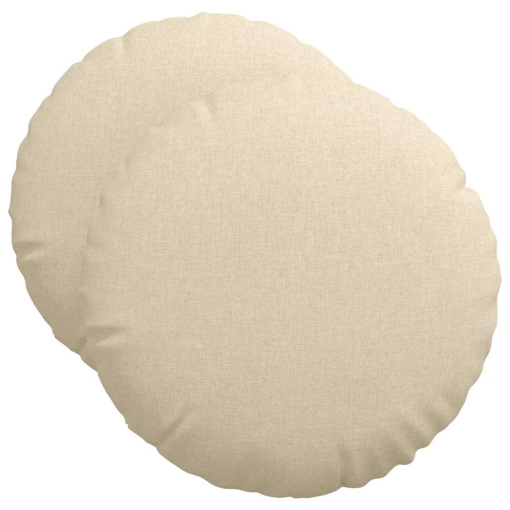 vidaXL Μαξιλάρια καθισμάτων 2 pcs ύφασμα Κρεμ Ø50 x 19 εκ