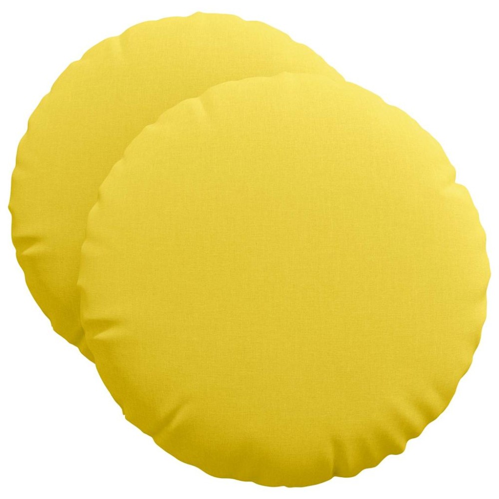 vidaXL Μαξιλάρια καθισμάτων 2 pcs ύφασμα Απαλό Κίτρινο Ø50 x 19 εκ
