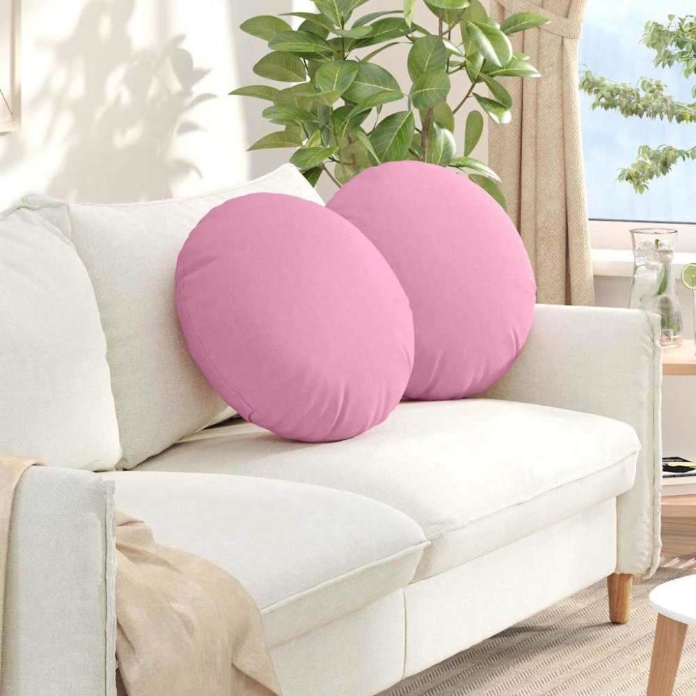 vidaXL Μαξιλάρια καθισμάτων 2 pcs ύφασμα Ροζ Ø50 x 19 εκ