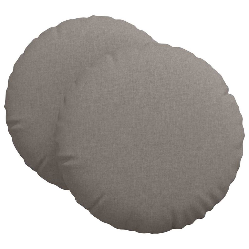 vidaXL Μαξιλάρια καθισμάτων 2 pcs ύφασμα Taupe Ø60 x 21 εκ